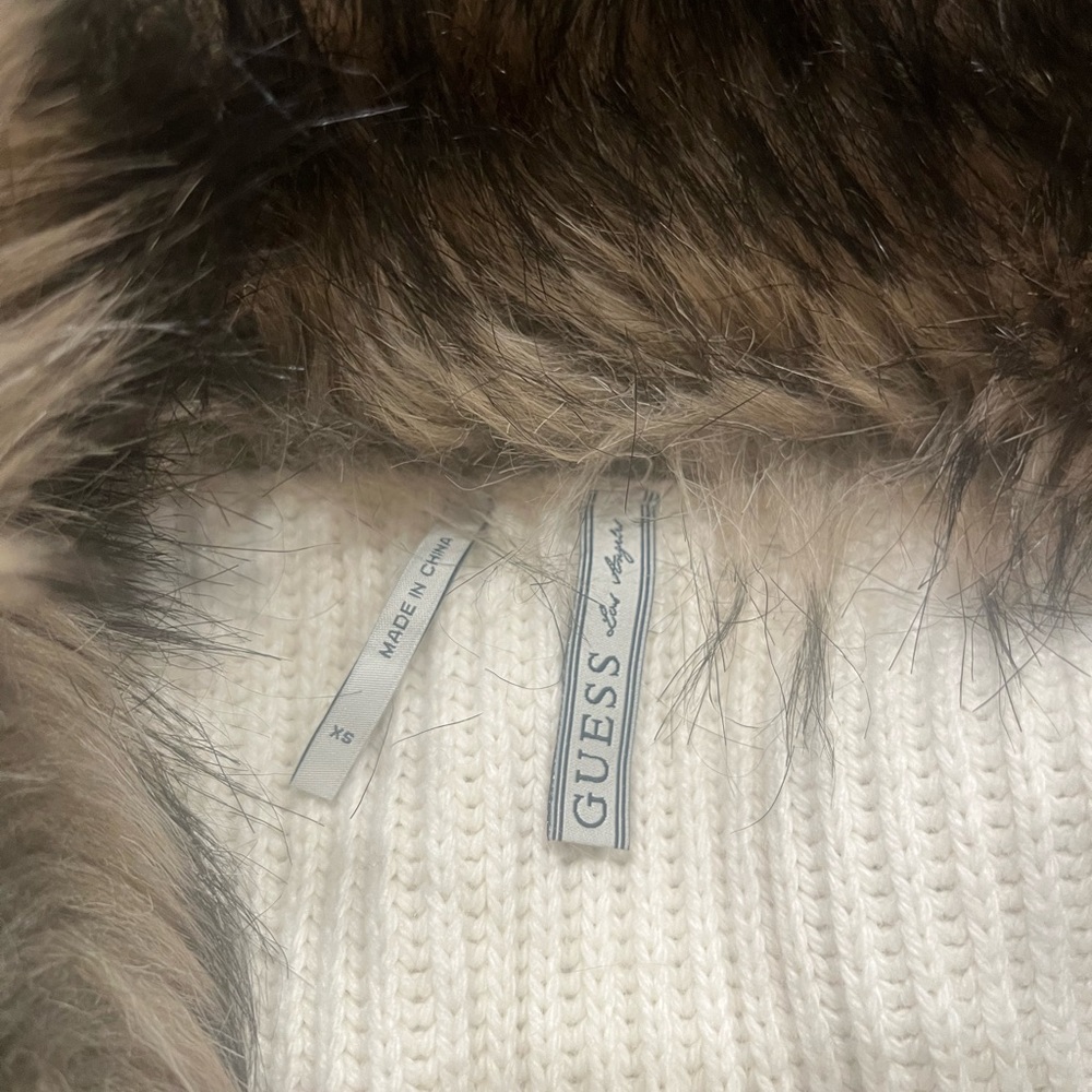 Guess fur sweater vest - basically new. Size xsmall